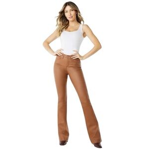 Sofia Jeans Women's Brown High Rise Melisa Flare Coated Jeans‎ Size 14 NWOT